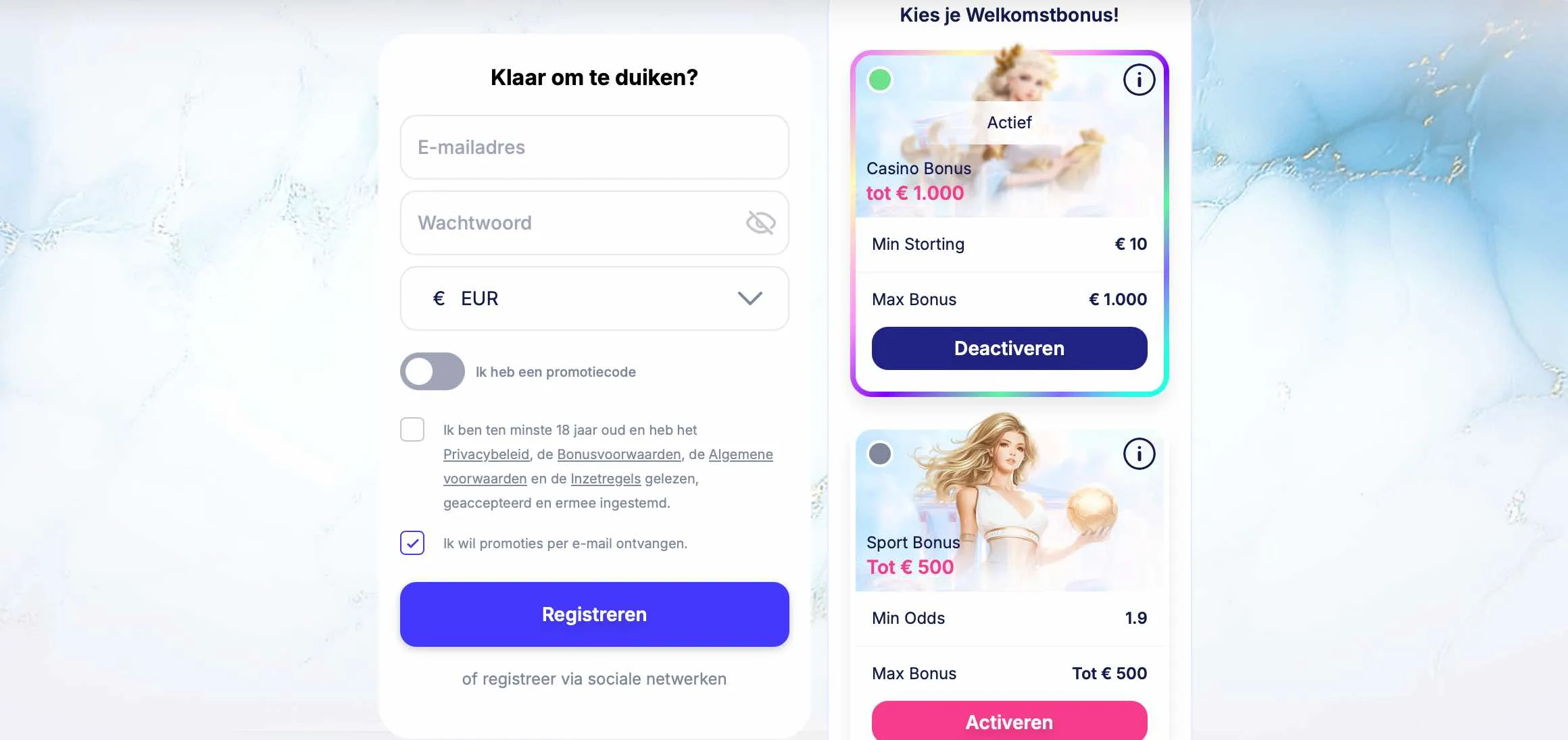 Registreren bij Fortunica Casino